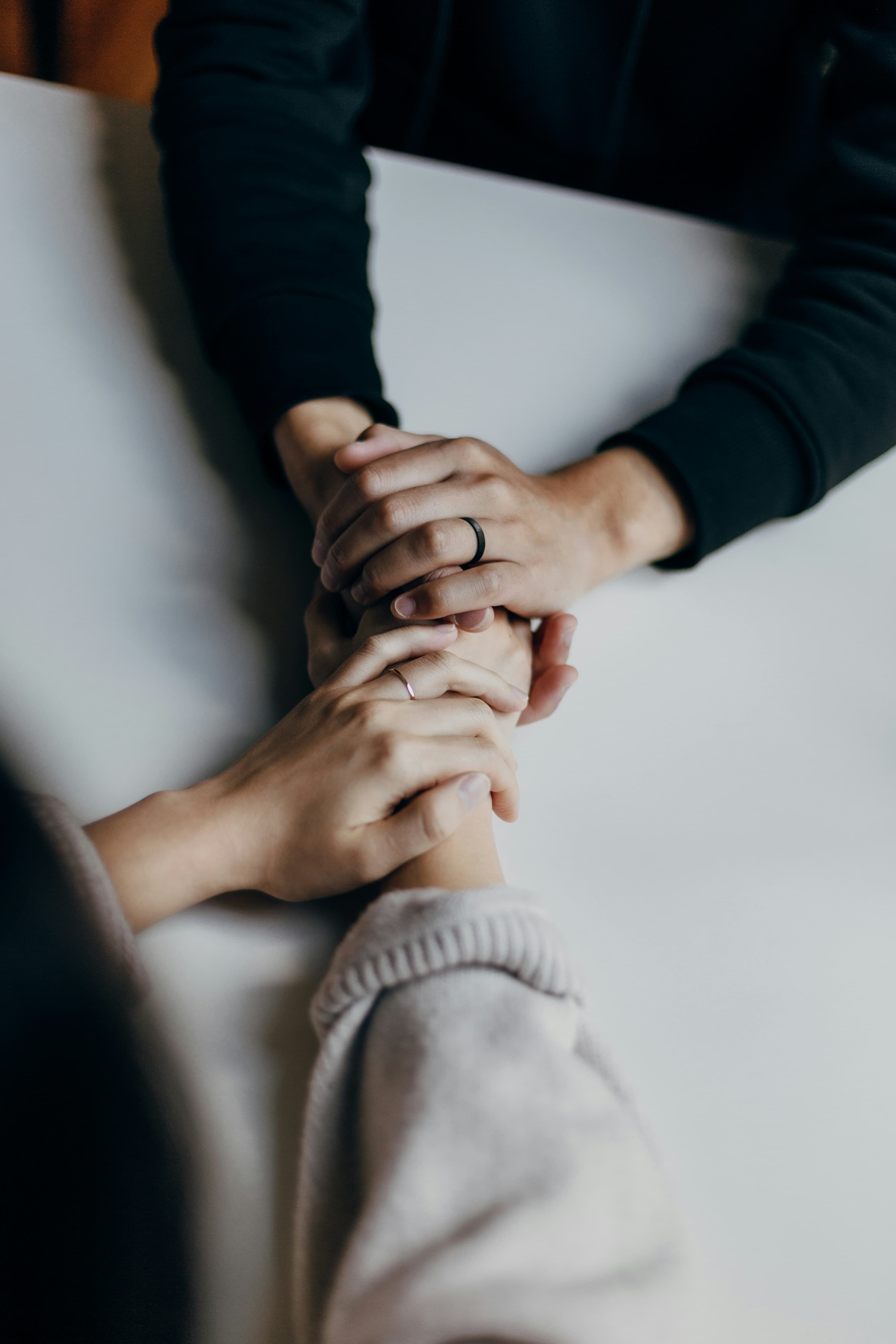 Couple holding hands